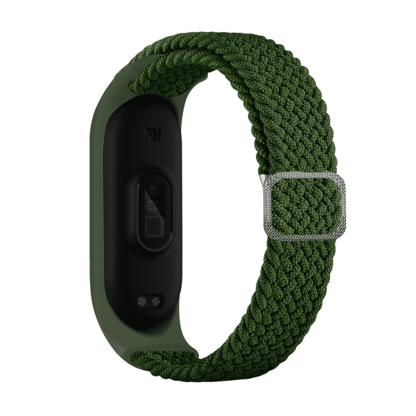 Fusion Braided Cloth ремешок для часов Xiaomi Mi Band 3 / Mi Band 4 / Mi Band 5 / Mi Band 6 зеленый