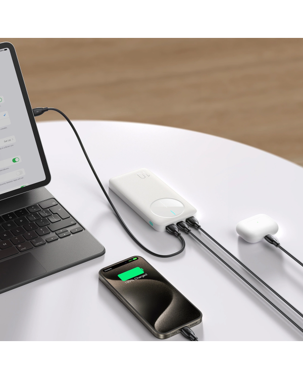 Powerbank Joyroom JR-PBF12|10000mAh|2.4A 2x USB-A|1x USB-C|белый