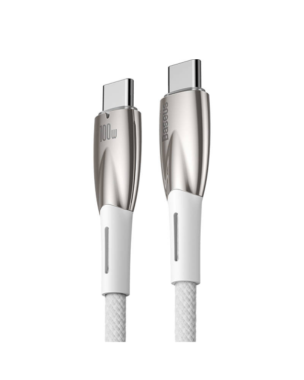 USB-C cable for USB-C Baseus Glimmer Series, 100W, 1m (White)
