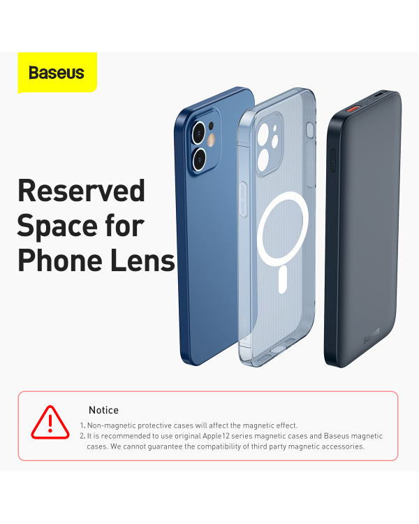Baseus Magnetic powerbank 10000mAh 20W Overseas Edition navy blue + USB cable - USB Type C (PPCX010201)