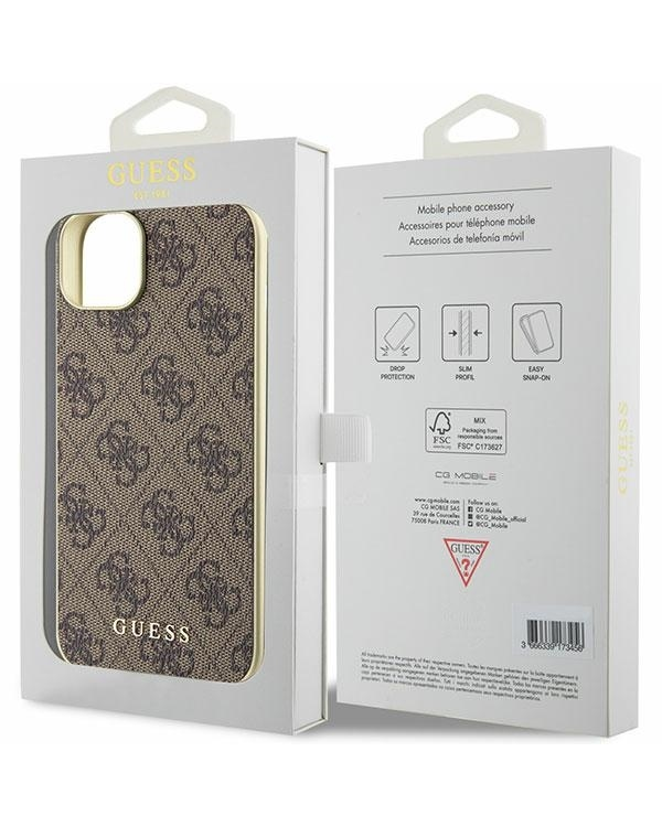 Guess GUHCP15MGF4GBR iPhone 15 Plus 6.7" brązowy|brown hardcase 4G Charms Collection