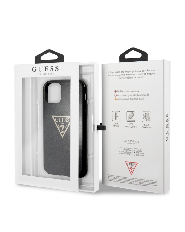 Guess GUHCN58SGTLBK Solid Glitter Cover Чехол для Apple iPhone 11 Pro Черный