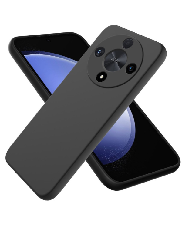 Элегантное волокно Fusion защищает силиконовый чехол для Honor Magic 6 Lite черный