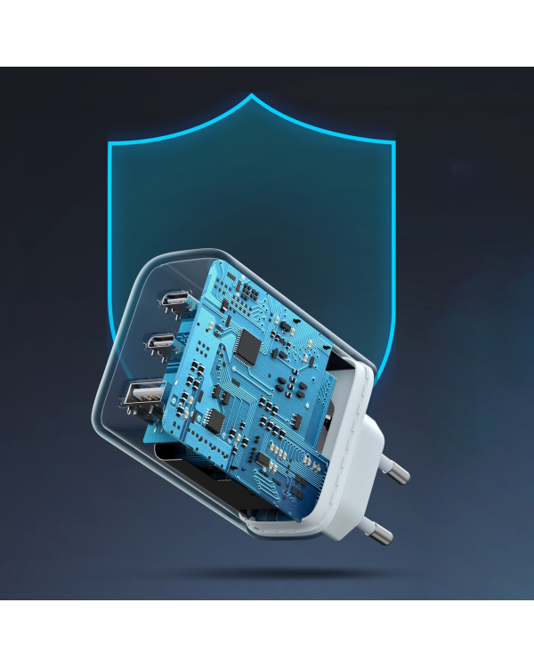 Ugreen fast wall charger 2x USB Type C | USB 65W PD3.0, QC3.0 | 4.0 + white (CD275)