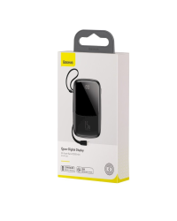 Baseus Q pow power bank 10000mAh 3A 15W 2x USB / USB Typ C + built in Lightning cable black (PPQD-B01)