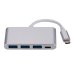 Fusion Разветлитель USB-C на 3 x USB 3.0 / USB-C серебристый