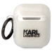 Karl Lagerfeld 3D Logo NFT Karl and Choupette TPU Glitter Case for Airpods 1|2 White