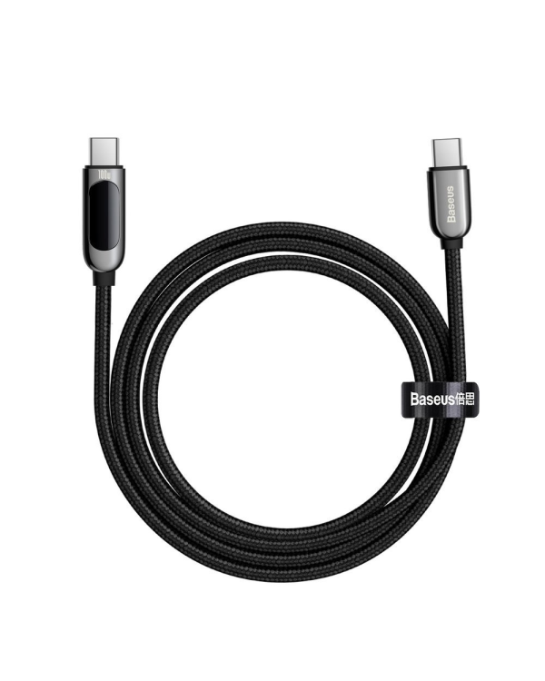 Baseus USB Type C cable - USB Type C 100W (20V | 5A) Power Delivery with display screen power meter 2m black (CATSK-C01)