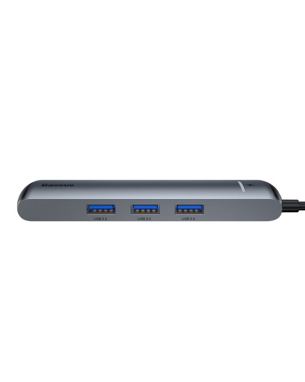 Baseus CAHUB-J0G 6 in 1 Приставка для MacBook | 1 x HDMI | 3 x USB 3.0 | USB-C | RJ45 | PD