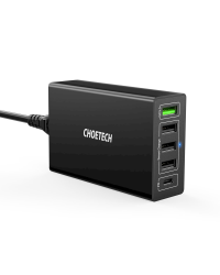 Choetech travel wall Charger 4x USB / 1X USB Type C 60W Power Delivery Quick Charge black (Q34U2Q-EU)