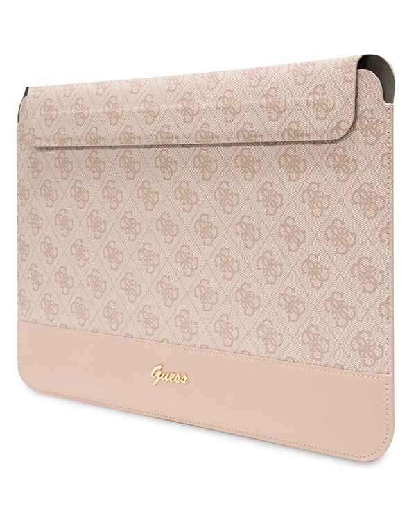 Guess Sleeve GUCS14PS4SGP 14" pink|pink 4G Stripe Metal Logo