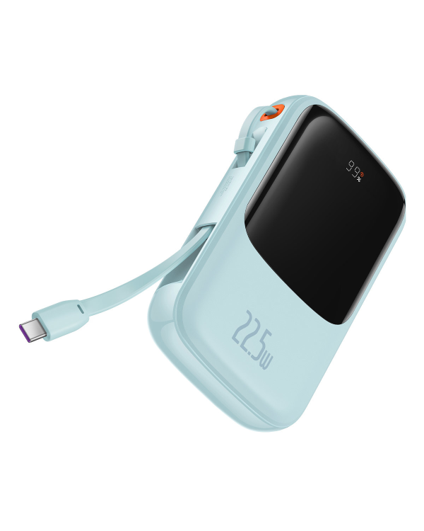 Baseus Qpow power bank 10000mAh built-in USB Type-C cable 22.5W Quick Charge SCP AFC FCP blue (PPQD020103)