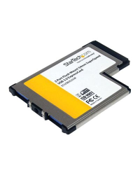 StarTech.com 2 Port Flush Mount ExpressCard 54mm SuperSpeed USB 3.0 Card Adapter with UASP - Dual Port Laptop ExpressCard USB 3 Controller (ECUSB3S254F) - USB adapter - ExpressCard - USB 3.0 x 2