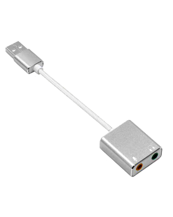 Звуковая карта Fusion USB / 7.1 / кабель 5 см / микрофон серая