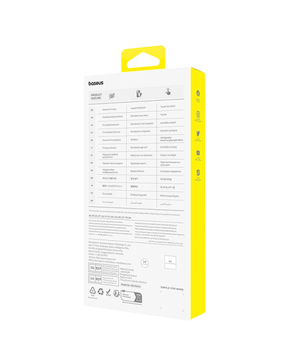 Privacy Protection Tempered Glass Baseus Diamond  iPhone 15