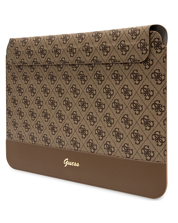 Guess Sleeve GUCS14PS4SGW 14" brown|brown 4G Stripe Metal Logo