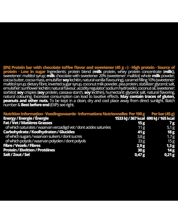 Stacker2 Barbarian 30% Chocolate Toffee Протеиновый батончик 45 г - (Протеин 14г)