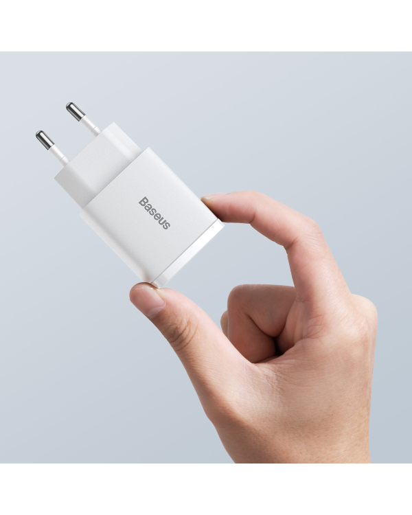 Baseus Compact quick charger USB Type C | USB 20 W 3 A Power Delivery Quick Charge 3.0 white (CCXJ-B02)