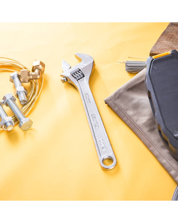 Регулируемый гаечный ключ 12" Deli Tools EDL012A (серебристый)