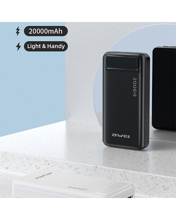 AWEI PowerBank P6K 20000mAhczarny|black 2xUSB|PD|Micro-USB