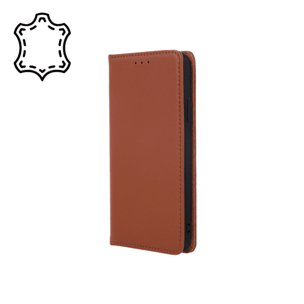 Fusion Genuine Leather книжка чехол для Xiaomi Redmi 12C коричневый