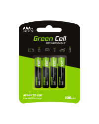 Green Cell Rechargeable Batteries 4x AAA HR03 800mAh