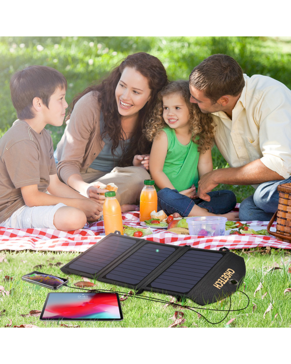 Дополнительное изображение книги «Choetech Foldable Solar Charger 19W 2x USB 2,4A black (SC001)»