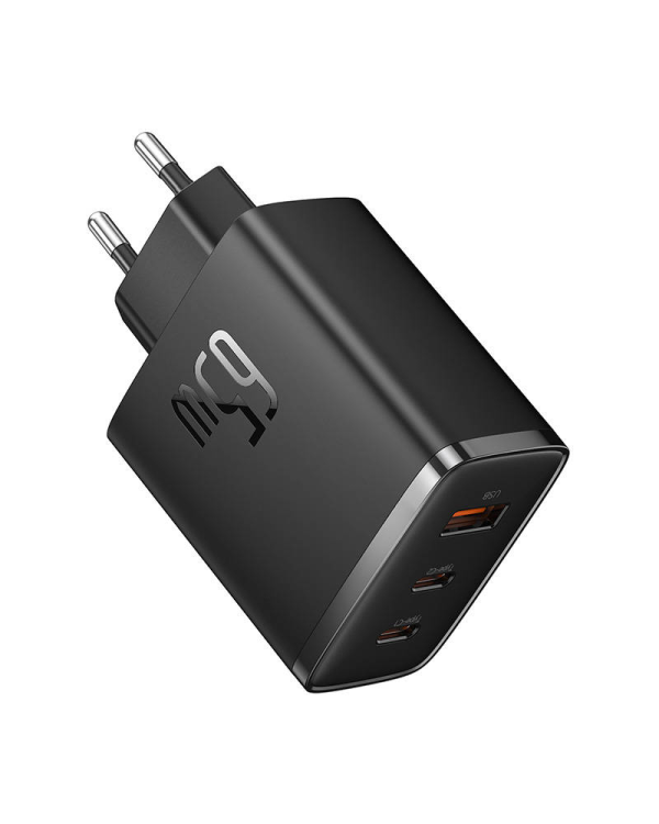 Настенное зарядное устройство Baseus OS-Cube Pro 2xUSB-C + USB, 65 Вт (черный)