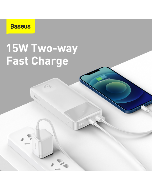Powerbank Baseus Bipow 20000mAh, 15W (white)