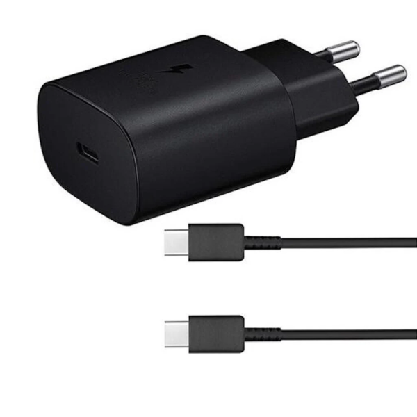 EP-TA800EBE + EP-DA705BBE Samsung 25W Travel Charger + USB-C|USB-C Data Cable Black (OEM)