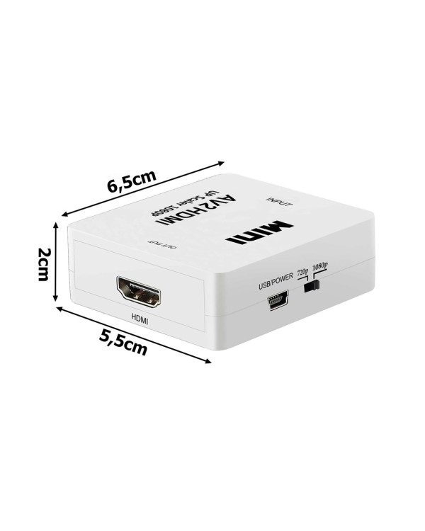 Конвертер видеосигнала RCA в HDMI (+аудио) белый