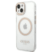 Guess Transparent MagSafe Compatible Case for iPhone 14 Plus Gold