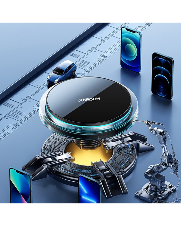 Автомобильный держатель Joyroom JR-ZS291 с беспроводной зарядкой / 15 Вт / MagSafe серебристого цвета