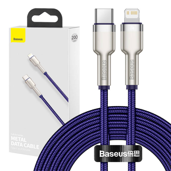 Кабель Baseus Cafule Series USB-C для Lightning, 20 Вт, 2 м (фиолетовый)