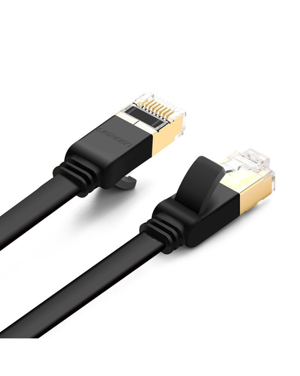 Дополнительное изображение книги «Flat network cable UGREEN NW106 Ethernet RJ45, Cat.7, STP, 10m (Black)»
