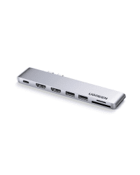 7-in-2 Adapter UGREEN CM356 USB-C Hub for MacBook Air / Pro (gray)