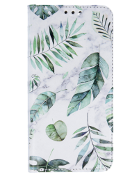 Fusion Trendy Spring Leaves Case Книжка чехол для Samsung A217 Galaxy A21S Белый - Зеленый