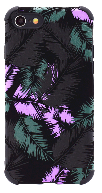 Fusion leaves case силиконовый чехол для Samsung A726 / A725 Galaxy A72 / A72 5G черный - фиолетовый