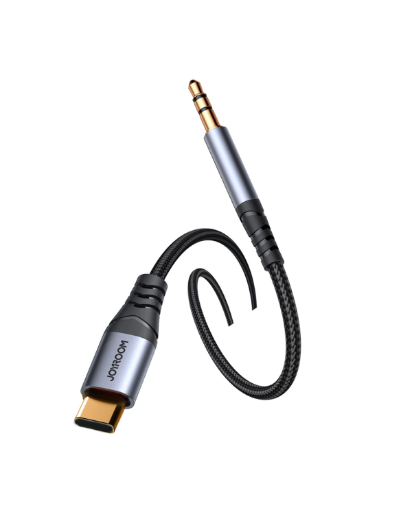 Joyroom стерео аудио кабель AUX 3,5 мм миниджек - USB-C для телефона 1,2 м черный (SY-A07)