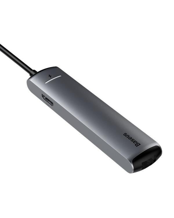 Baseus CAHUB-J0G 6 in 1 Приставка для MacBook | 1 x HDMI | 3 x USB 3.0 | USB-C | RJ45 | PD