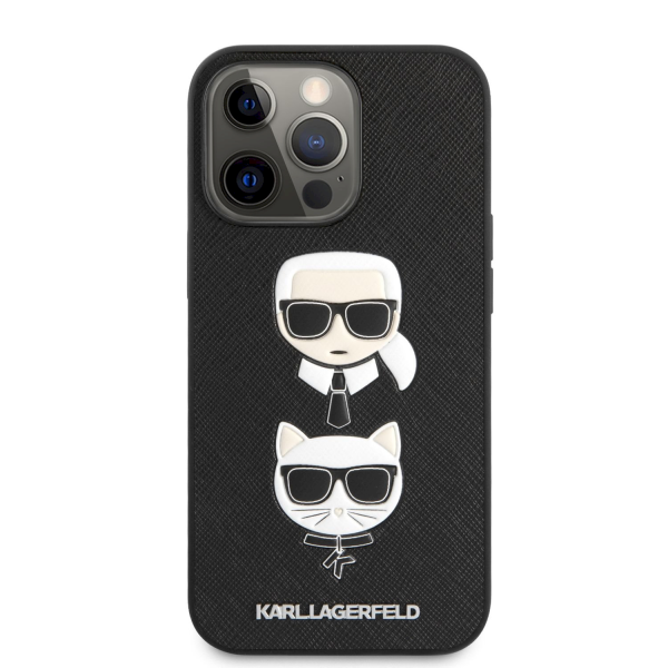 Обложка книги «KLHCP13XSAKICKCBK Karl Lagerfeld PU Saffiano Karl and Choupette Heads Case for iPhone 13 Pro Max Black»
