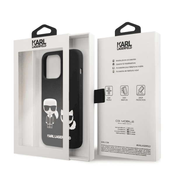 Обложка книги «KLHCP13LSSKCK Karl Lagerfeld and Choupette Liquid Silicone Case for iPhone 13 Pro Black»