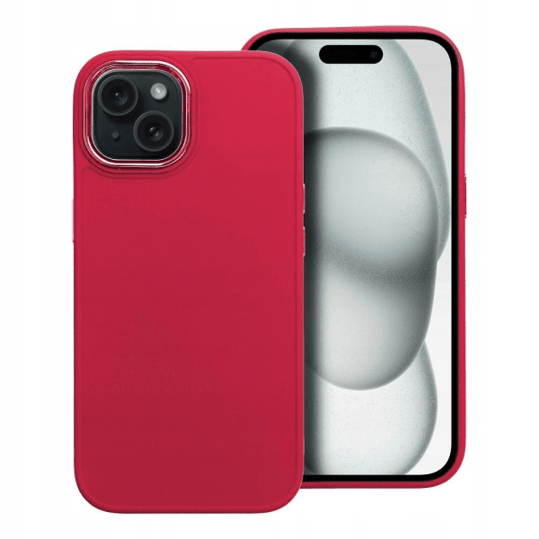Силиконовый задний чехол Fusion Frame для Apple iPhone 15 Plus пурпурный