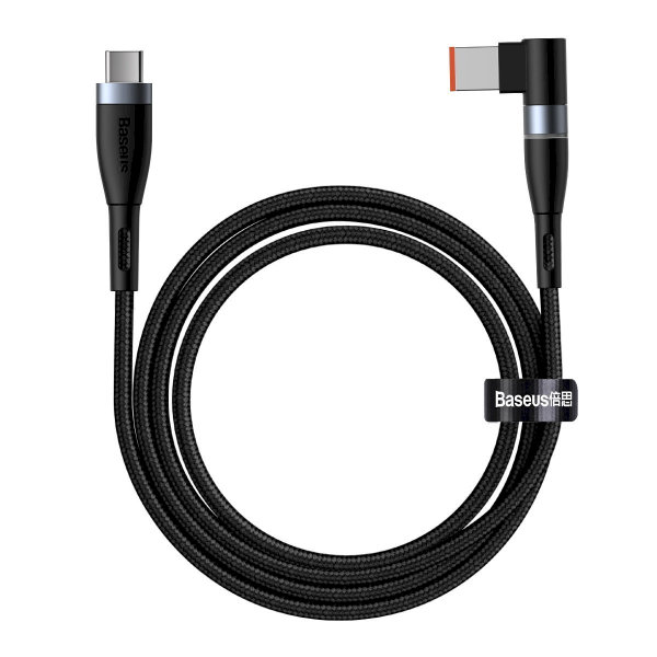 Baseus Zinc Magnetic Cable, USB-C to DC, 100W, PD, 2m, angled (black)