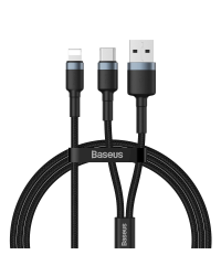 Baseus Cafule USB / USB-C - Lightning Cable PD 3.1 18W 2.4A 480 Mbps 1.2m (black+gray)