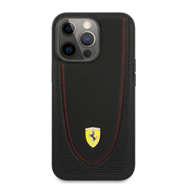 Обложка книги «FEHCP13XRGOK Ferrari Leather with Curved Line Hard Case for iPhone 13 Pro Max Black»