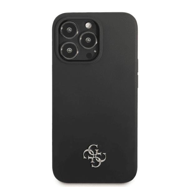 Обложка книги «Guess 4G Silicone Metal Logo Case for iPhone 13 Pro Max Black»
