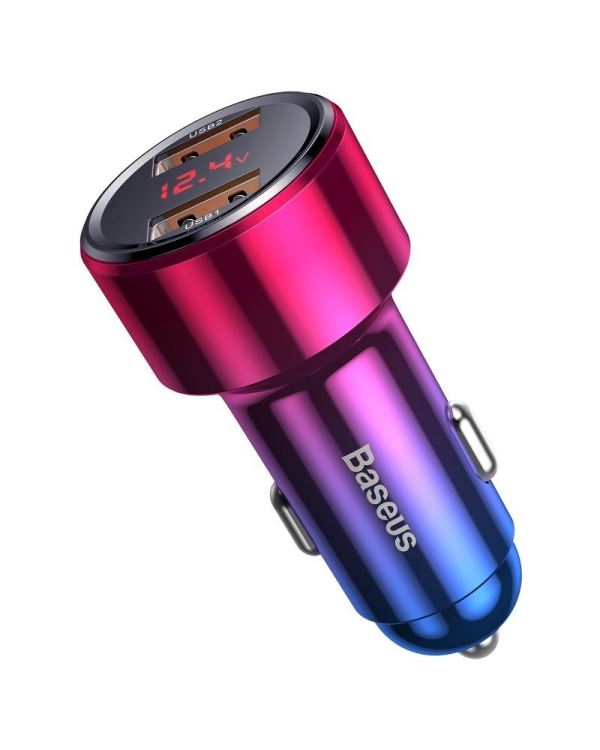Автомобильное зарядное устройство Baseus Magic, 2 порта USB | QC 3.0 | 45 Вт красный + синий