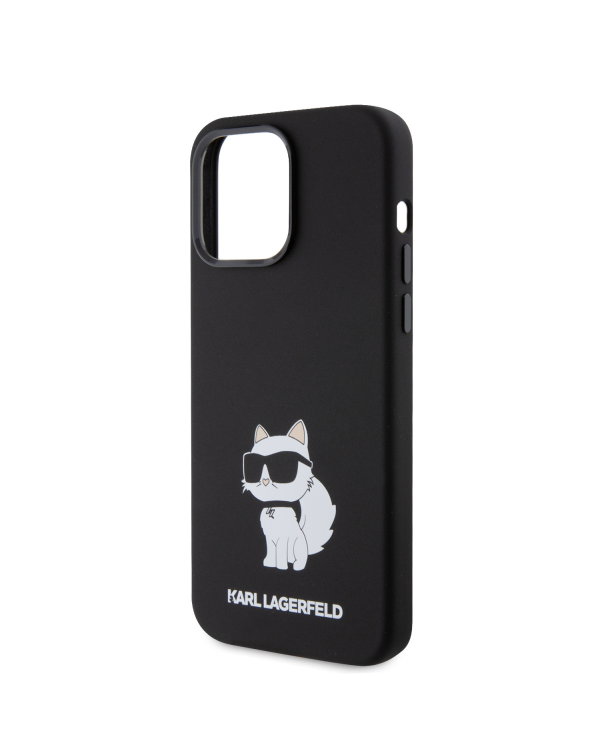 Karl Lagerfeld Liquid Silicone Choupette NFT Case for iPhone 15 Pro Max Black