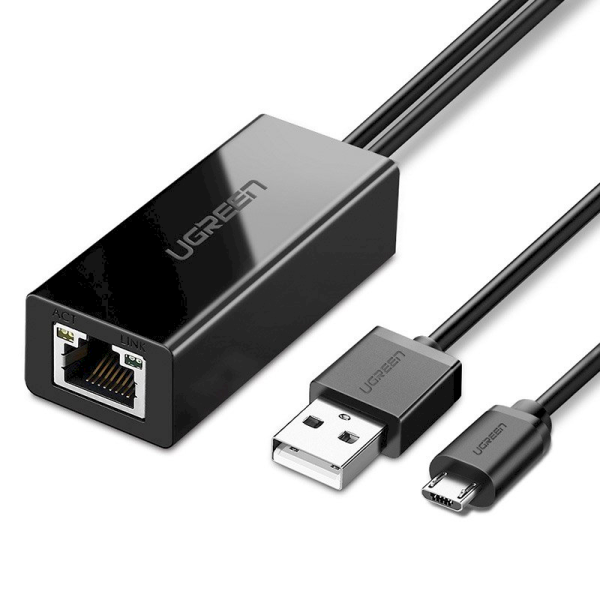Ugreen external network adapter USB 100Mbps for Chromecast with 1m cable black (30985) Ugreen external network adapter USB 100Mbps for Chromecast with 1m cable black (30985)